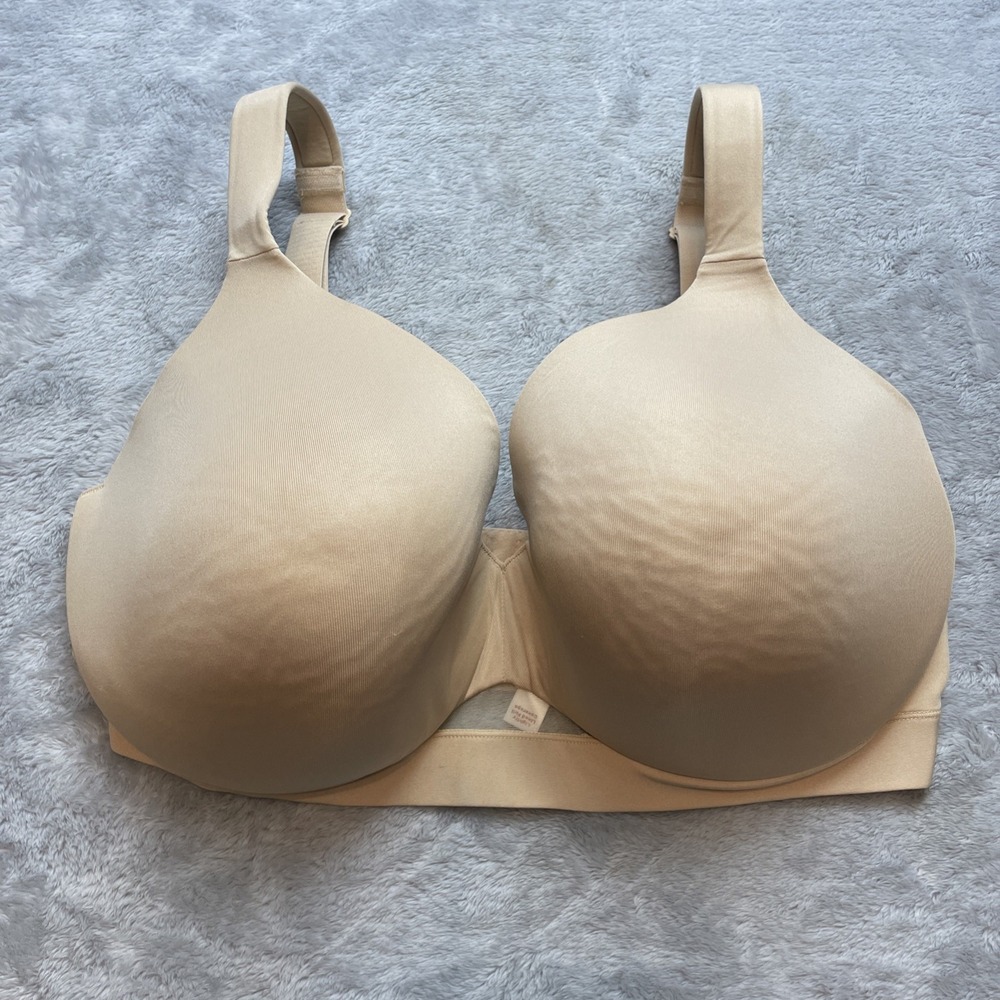 Cacique Lightly Lined Full Coverage Bra Size 38G Nude Smooth Underwire Opaque
